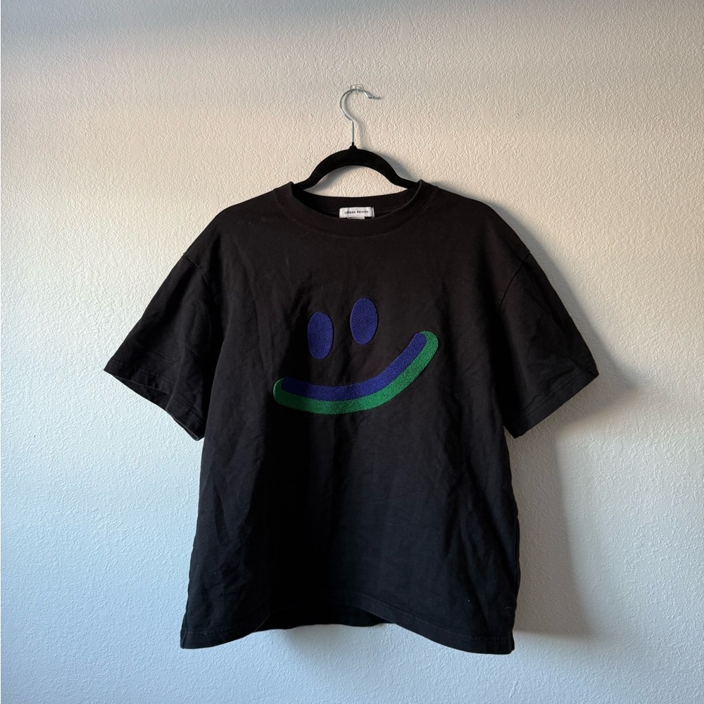 Black Smiley Face Short Sleeve Tee